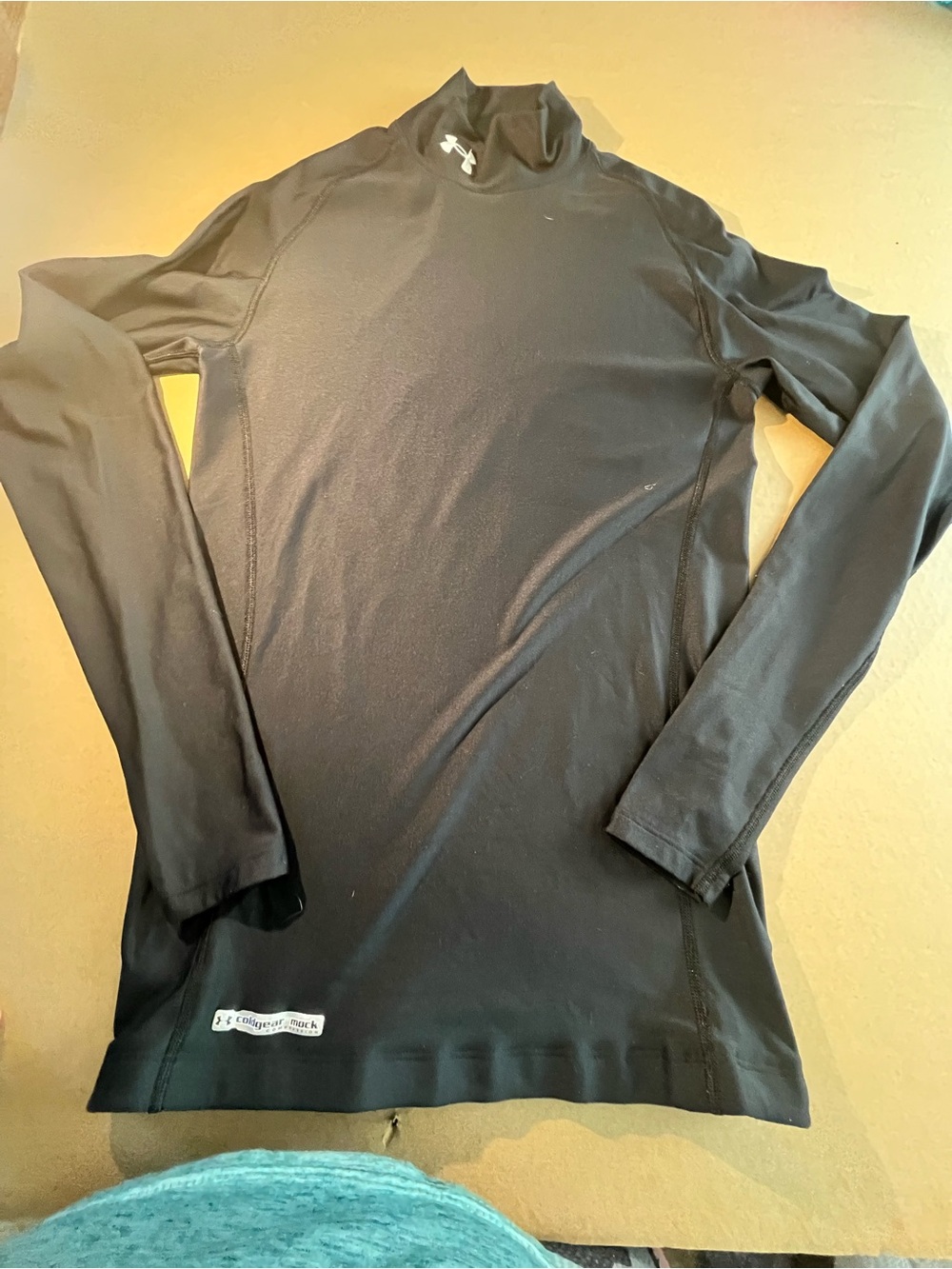 Under Armour ColdGear Compression Mock Neck Shirt Black Large